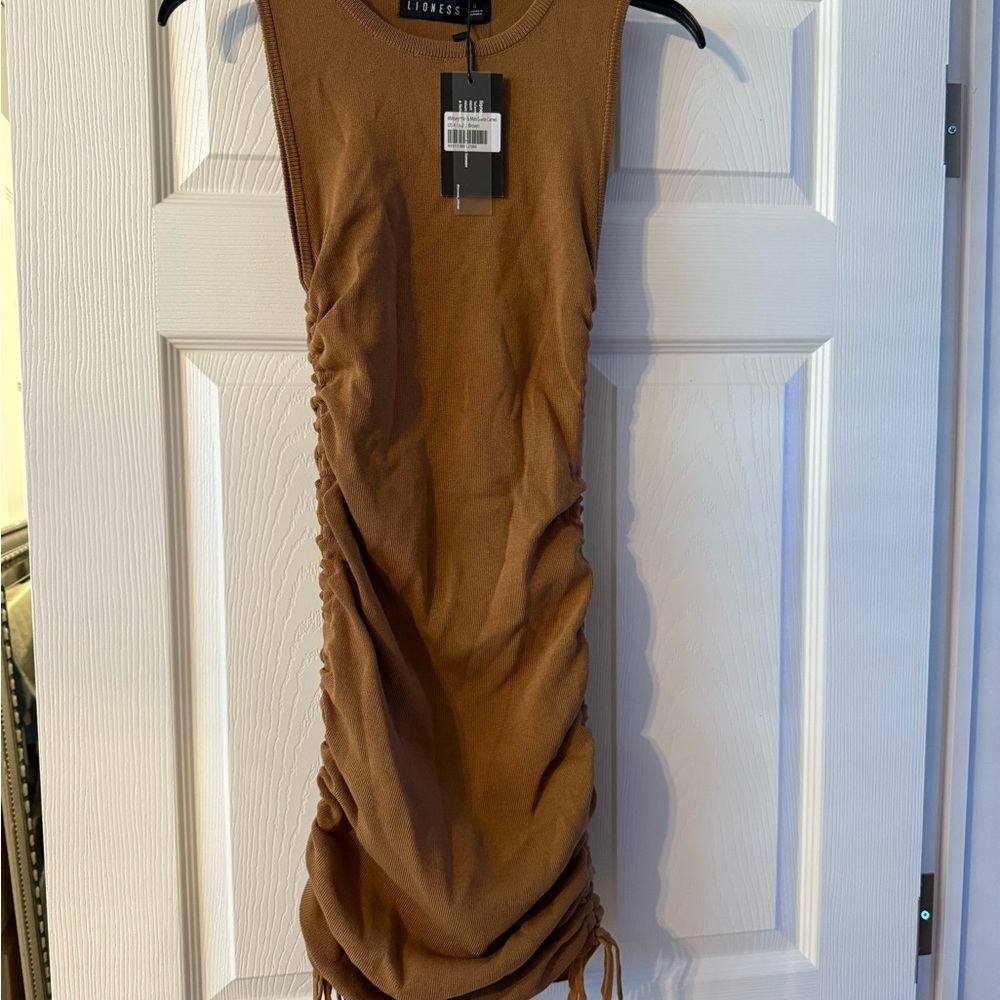 Lioness Brown Ruched Dress - NWT